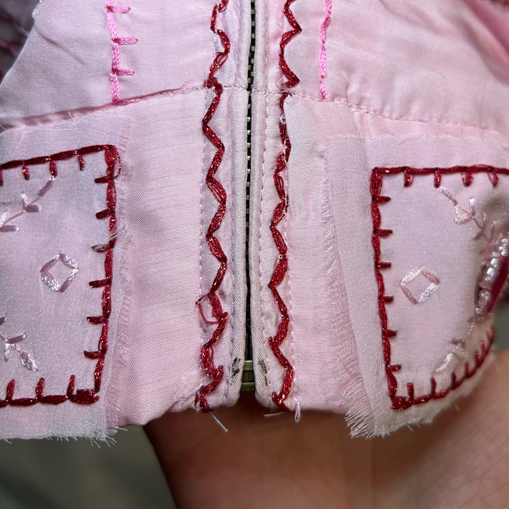 Vintage Silk Jacket Pink, Ebene by Patrick Assuline, Womens Size M, NWT - Picture 15 of 16